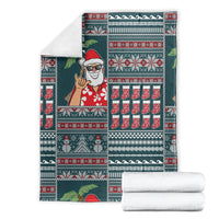 Hawaii Mele Kalikimaka Blanket Aloha and Christmas Elements Patchwork Turquoise Style LT03 - Polynesian Pride