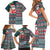 Hawaii Mele Kalikimaka Family Matching Short Sleeve Bodycon Dress and Hawaiian Shirt Aloha and Christmas Elements Patchwork Turquoise Style LT03 - Polynesian Pride