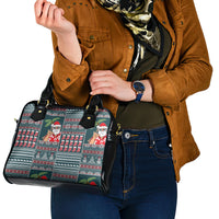 Hawaii Mele Kalikimaka Shoulder Handbag Aloha and Christmas Elements Patchwork Turquoise Style LT03 - Polynesian Pride