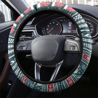 Hawaii Mele Kalikimaka Steering Wheel Cover Aloha and Christmas Elements Patchwork Turquoise Style LT03 - Polynesian Pride