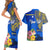 Personalised Nauru Independence Day Couples Matching Short Sleeve Bodycon Dress and Hawaiian Shirt Nauruan Tribal Flag Style LT03 - Polynesian Pride