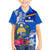 Personalised Nauru Coat of Arms Family Matching Puletasi and Hawaiian Shirt Tropical Flower Polynesian Pattern LT03 Son's Shirt Blue - Polynesian Pride