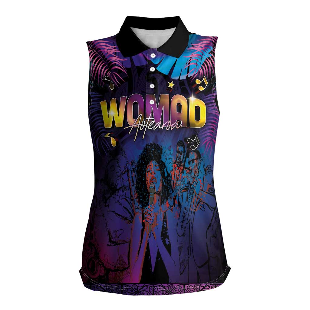 Aotearoa Arts Festival 2025 Women Sleeveless Polo Shirt Maori Music Art Dance - Rhythmic Vibes