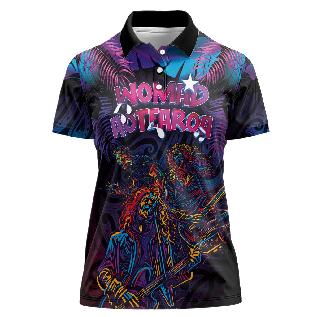 Aotearoa Arts Festival 2025 Women Polo Shirt Maori Performing Art and Music - Rhythmic Vibes