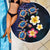 Hawaiian Turtles and Plumeria Beach Blanket Polynesian Art Tribal Tattoo Dark Aqua Color