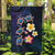 Hawaiian Turtles and Plumeria Garden Flag Polynesian Art Tribal Tattoo Dark Aqua Color