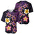 Hawaiian Turtles and Plumeria Baseball Jersey Polynesian Art Tribal Tattoo Deep Violet Color