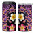 Hawaiian Turtles and Plumeria 4 in 1 Can Cooler Tumbler Polynesian Art Tribal Tattoo Deep Violet Color