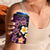 Hawaiian Turtles and Plumeria 4 in 1 Can Cooler Tumbler Polynesian Art Tribal Tattoo Deep Violet Color