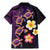 Hawaiian Turtles and Plumeria Family Matching Mermaid Dress and Hawaiian Shirt Polynesian Art Tribal Tattoo Deep Violet Color