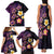 Hawaiian Turtles and Plumeria Family Matching Tank Maxi Dress and Hawaiian Shirt Polynesian Art Tribal Tattoo Deep Violet Color