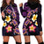 Hawaiian Turtles and Plumeria Hoodie Dress Polynesian Art Tribal Tattoo Deep Violet Color