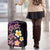 Hawaiian Turtles and Plumeria Luggage Cover Polynesian Art Tribal Tattoo Deep Violet Color