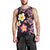 Hawaiian Turtles and Plumeria Men Tank Top Polynesian Art Tribal Tattoo Deep Violet Color