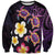 Hawaiian Turtles and Plumeria Sweatshirt Polynesian Art Tribal Tattoo Deep Violet Color