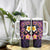 Hawaiian Turtles and Plumeria Tumbler With Handle Polynesian Art Tribal Tattoo Deep Violet Color