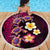 Hawaiian Turtles and Plumeria Beach Blanket Polynesian Art Tribal Tattoo Cerise