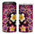 Hawaiian Turtles and Plumeria 4 in 1 Can Cooler Tumbler Polynesian Art Tribal Tattoo Cerise