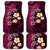 Hawaiian Turtles and Plumeria Car Mats Polynesian Art Tribal Tattoo Cerise