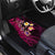 Hawaiian Turtles and Plumeria Car Mats Polynesian Art Tribal Tattoo Cerise