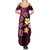 Hawaiian Turtles and Plumeria Family Matching Summer Maxi Dress and Hawaiian Shirt Polynesian Art Tribal Tattoo Cerise