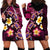 Hawaiian Turtles and Plumeria Hoodie Dress Polynesian Art Tribal Tattoo Cerise