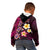 Hawaiian Turtles and Plumeria Kid Hoodie Polynesian Art Tribal Tattoo Cerise