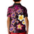 Hawaiian Turtles and Plumeria Kid Polo Shirt Polynesian Art Tribal Tattoo Cerise