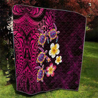 Hawaiian Turtles and Plumeria Quilt Polynesian Art Tribal Tattoo Cerise LT03 - Polynesian Pride