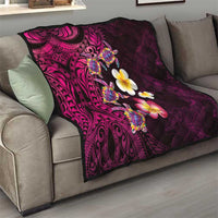 Hawaiian Turtles and Plumeria Quilt Polynesian Art Tribal Tattoo Cerise LT03 - Polynesian Pride