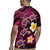 Hawaiian Turtles and Plumeria Rugby Jersey Polynesian Art Tribal Tattoo Cerise