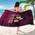 Hawaiian Turtles and Plumeria Sarong Polynesian Art Tribal Tattoo Cerise