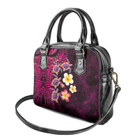Hawaiian Turtles and Plumeria Shoulder Handbag Polynesian Art Tribal Tattoo Cerise LT03 - Polynesian Pride