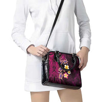 Hawaiian Turtles and Plumeria Shoulder Handbag Polynesian Art Tribal Tattoo Cerise LT03 - Polynesian Pride