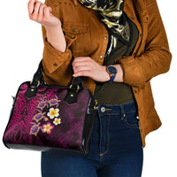 Hawaiian Turtles and Plumeria Shoulder Handbag Polynesian Art Tribal Tattoo Cerise LT03 - Polynesian Pride