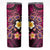 Hawaiian Turtles and Plumeria Skinny Tumbler Polynesian Art Tribal Tattoo Cerise