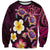 Hawaiian Turtles and Plumeria Sweatshirt Polynesian Art Tribal Tattoo Cerise