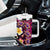 Hawaiian Turtles and Plumeria Tumbler With Handle Polynesian Art Tribal Tattoo Cerise