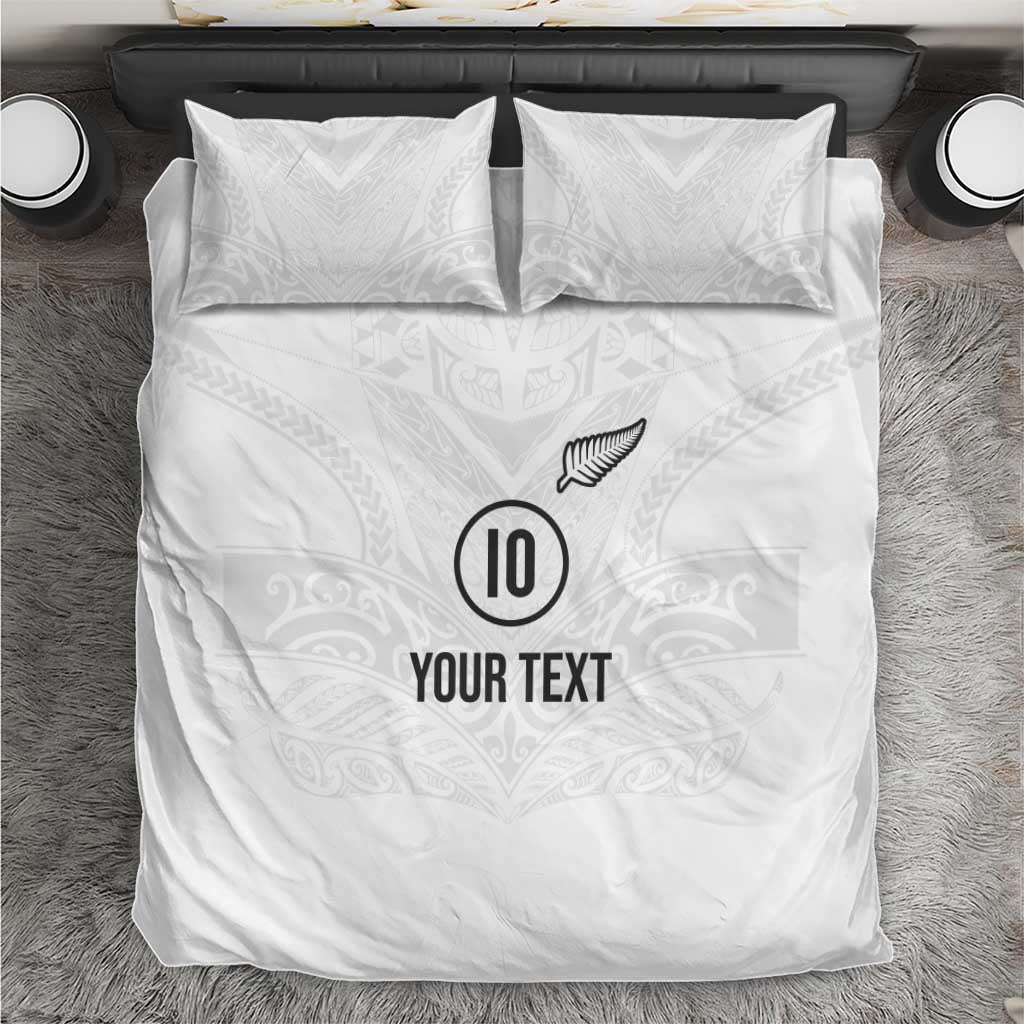 Custom New Zealand Football Bedding Set The Whites-Sporty T90 Style LT03 White - Polynesian Pride