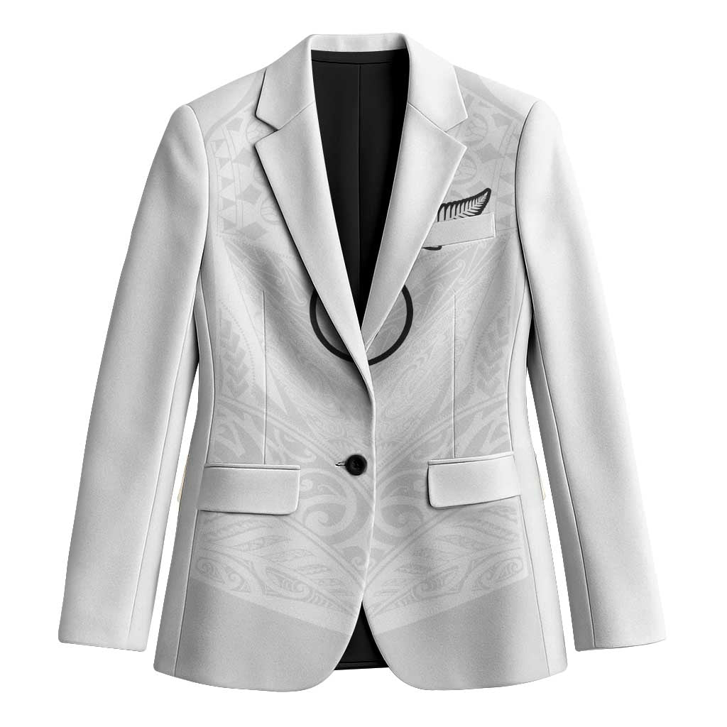 Custom New Zealand Football Blazer The Whites-Sporty T90 Style LT03 Unisex White - Polynesian Pride