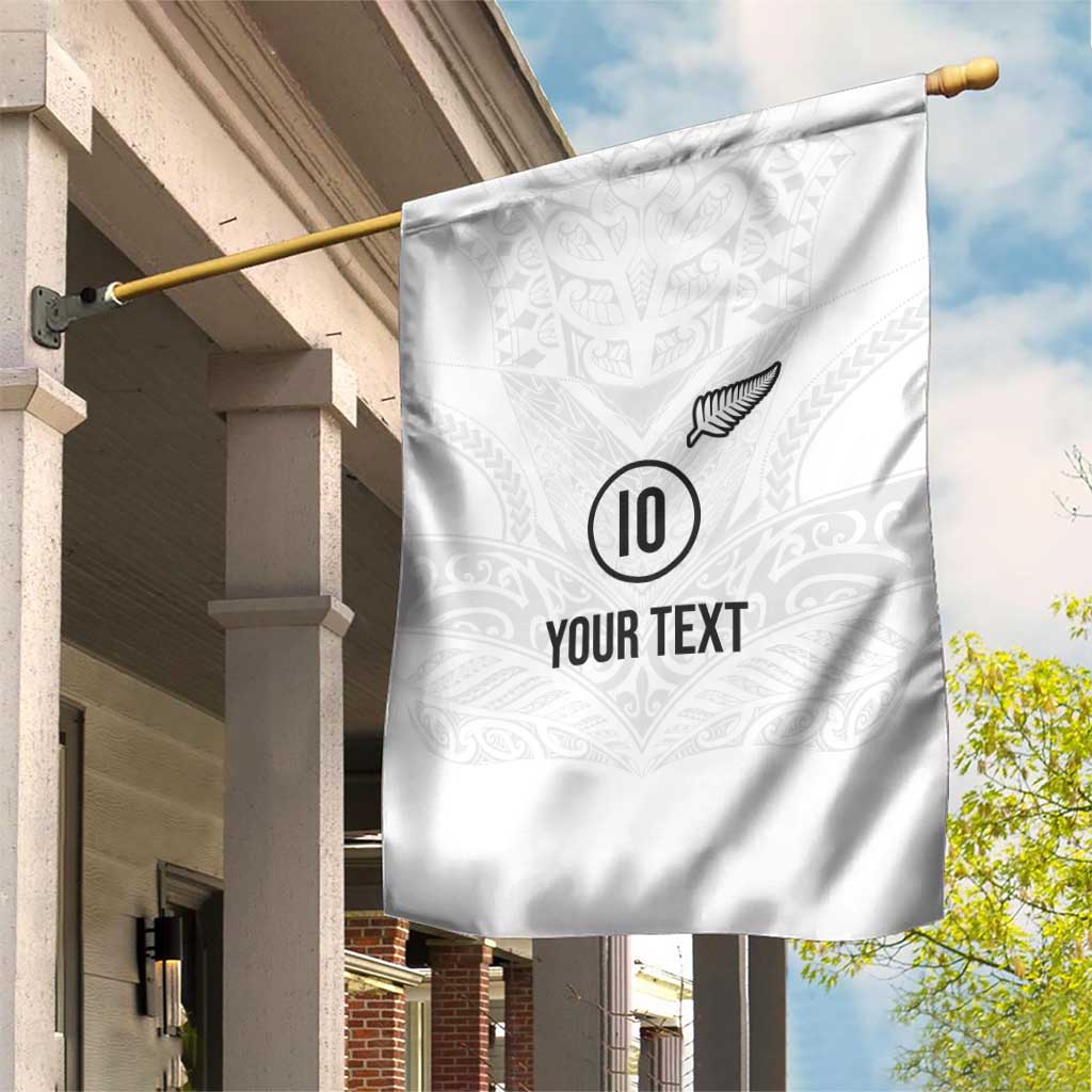 Custom New Zealand Football Garden Flag The Whites-Sporty T90 Style LT03 House Flag White - Polynesian Pride