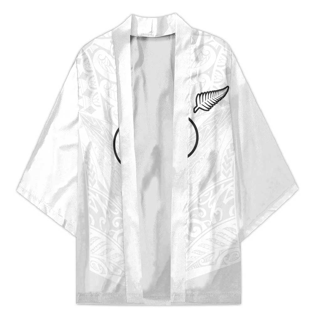 Custom New Zealand Football Kimono The Whites-Sporty T90 Style LT03 Unisex White - Polynesian Pride