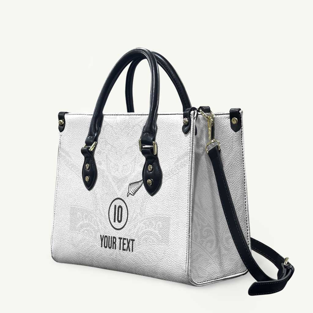 Custom New Zealand Football Leather Bag The Whites-Sporty T90 Style LT03 White - Polynesian Pride