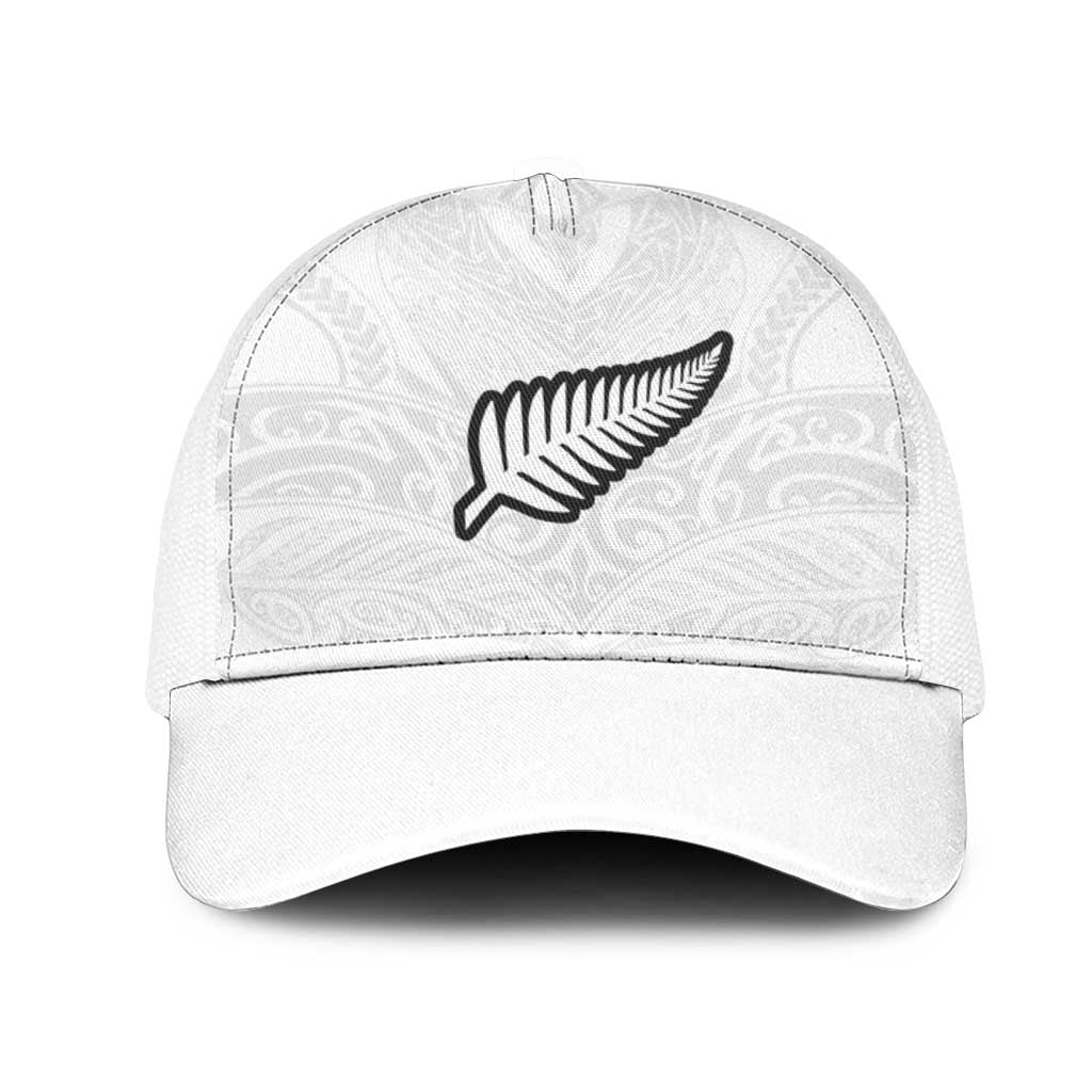 New Zealand Football Mesh Trucker Cap The Whites-Sporty T90 Style LT03 One Size White White - Polynesian Pride
