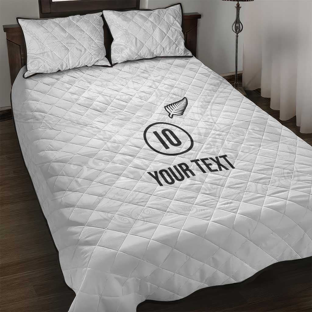 Custom New Zealand Football Quilt Bed Set The Whites-Sporty T90 Style LT03 White - Polynesian Pride