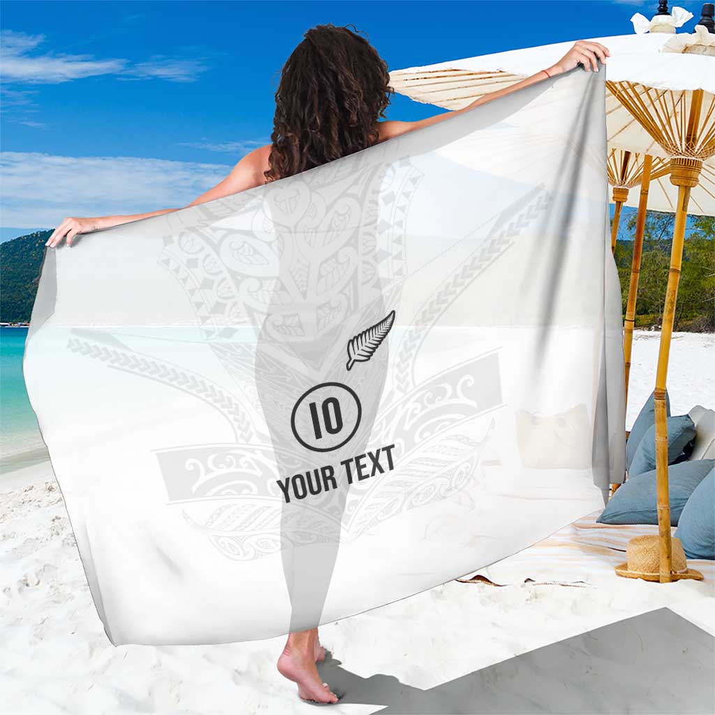 Custom New Zealand Football Sarong The Whites-Sporty T90 Style LT03 One Size 44 x 66 inches White - Polynesian Pride