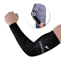 Custom Aotearoa Rugby Arm Sleeves The Blacks-Sporty T90 Style LT03 Set of 2 Black - Polynesian Pride