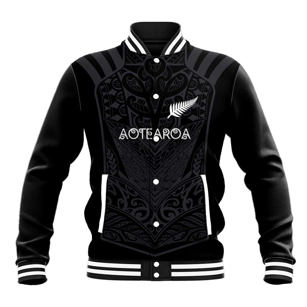 Custom Aotearoa Rugby Baseball Jacket The Blacks-Sporty T90 Style LT03 Unisex Black - Polynesian Pride