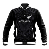 Custom Aotearoa Rugby Baseball Jacket The Blacks-Sporty T90 Style LT03 Unisex Black - Polynesian Pride
