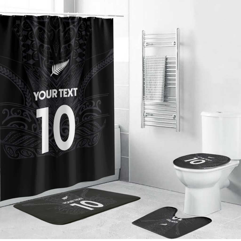 Custom Aotearoa Rugby Bathroom Set The Blacks-Sporty T90 Style LT03 Bathroom Set (4 pcs) Black - Polynesian Pride